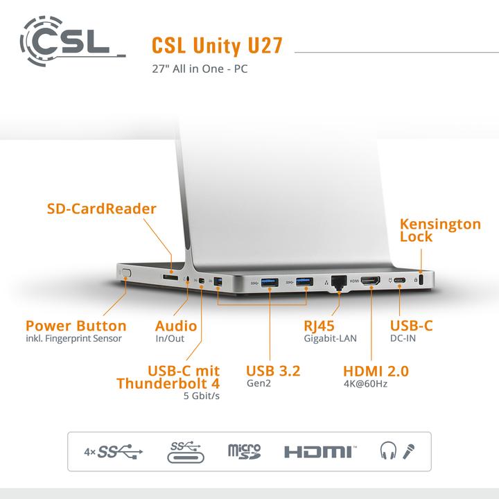 Produktbild CSL All-in-One-PC Unity U27 (Intel Core i5-1235U, 96 GB, 1000 GB, Intel Iris Graphics)