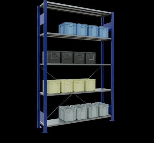 Produktbild Schulte Lagertechnik Stecksystem Grundregal MULTIplus150 mit Kreuzstrebe