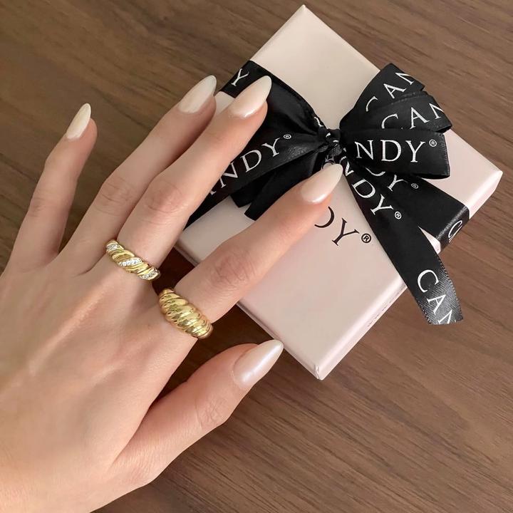 Produktbild Candy Ring Croissant, 925 Sterling Silber, vergoldet (52, 925 Silber)
