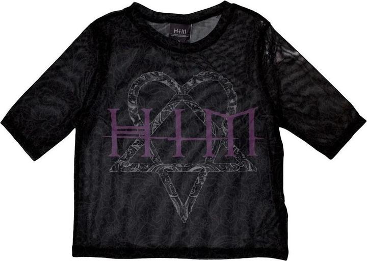 Actual product image Him Womens/Ladies Heartagram & Logo Mesh Crop Top (M)