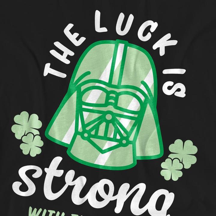 Actual product image Star Wars Unisex Adult Strong Luck Darth Vader St Patricks Day T-Shirt (M)