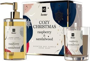 Immagine prodotto Hiskin Hiskinset Cozy Christmas Sapone per le mani al lampone e al sandalo 250ml e Candela al lampone e al