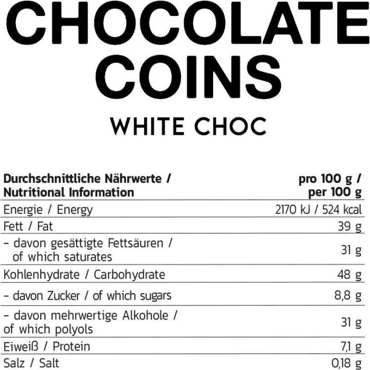 Nährwerte und Zutaten Inlead Chocolate Coins - 150g (150 g)
