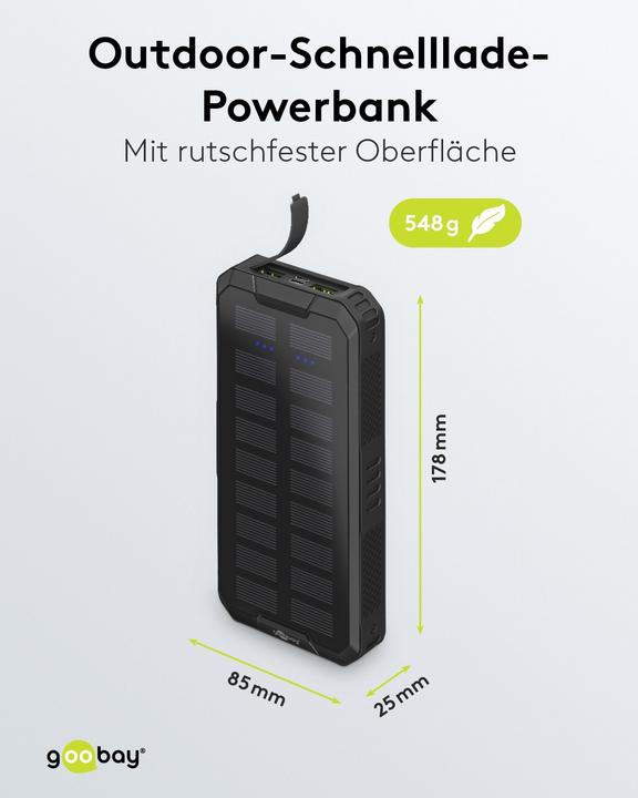 Produktbild Goobay QC/PD Solar (20000 mAh, 18 W, 74 Wh)