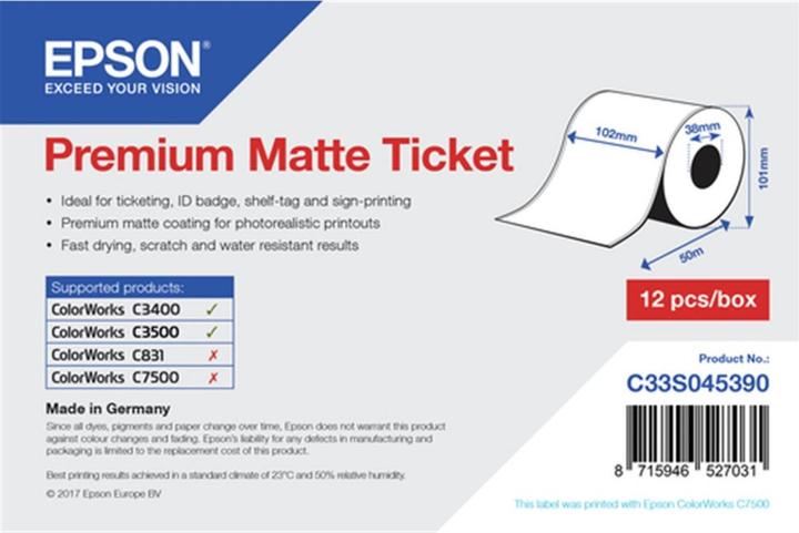 Actual product image Epson premium ticket label