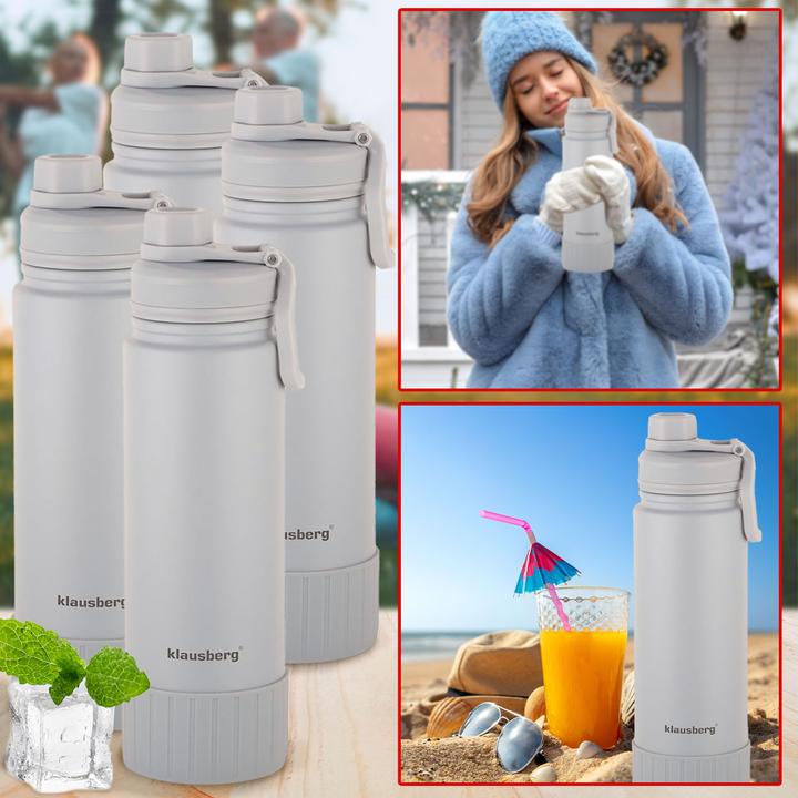 Immagine prodotto Klausberg Set di 4 tazze termiche a doppia parete da 720 ml, beige (0.72 l)