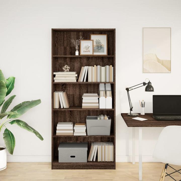 Image du produit VidaXL Bücherregal Regal Standregal Büroregal Aktenregal Braun Eichen-Optik (80 x 24 x 176 cm)