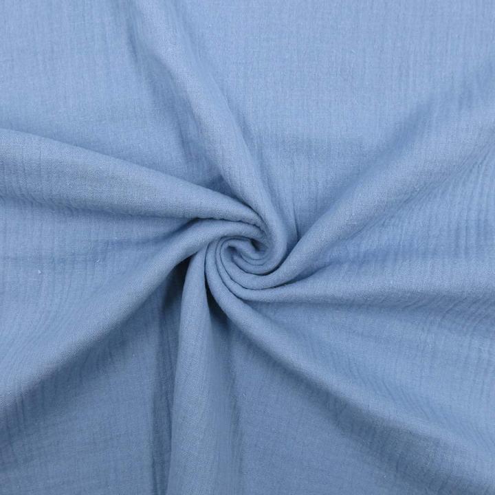 Produktbild Stoffrestposten Musselin - Rauchblau - Mindestverkaufsmenge: 1 Meter