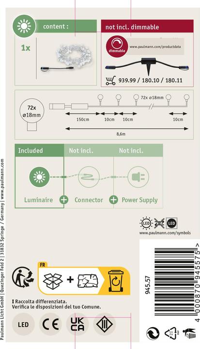 Actual product image Paulmann Outdoor Plug & Shine Light Chain (7.50 m)