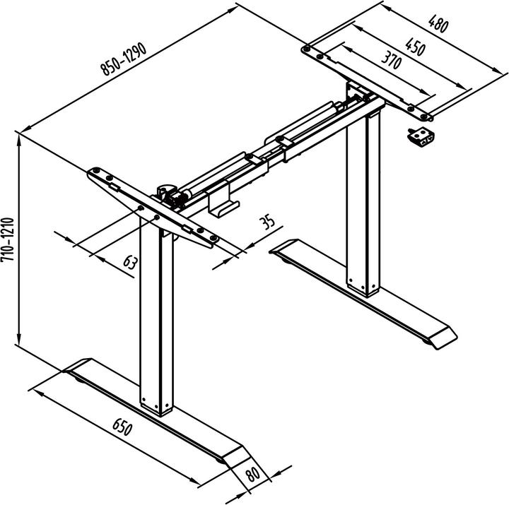 Actual product image tectake Electric table frame