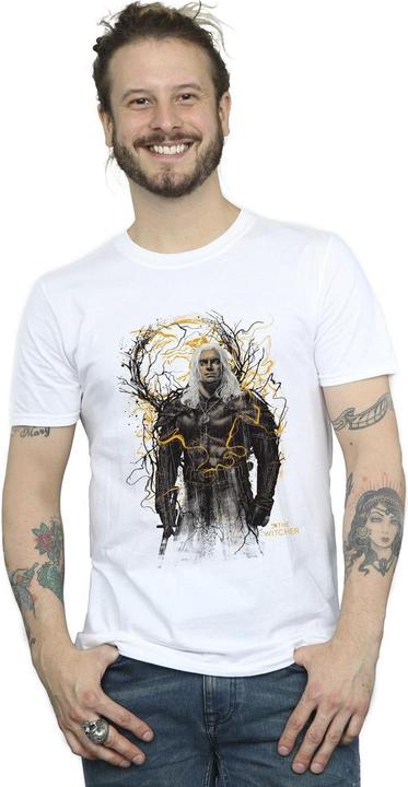 Actual product image Netflix Mens The Witcher Smoking Wolf T-Shirt (M)