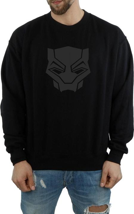 Black Panther Schwarz auf Schwarz Baumwolle Sweatshirt
