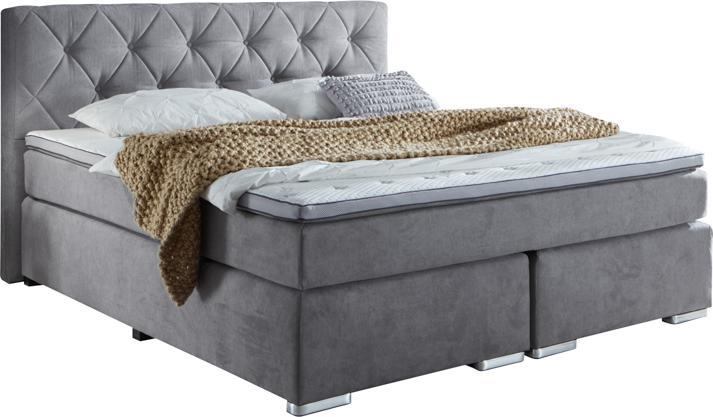 Actual product image Sun garden BX 2100 Baker box spring bed wood-based material/fabric with micro TFK mattress (180 x 200 cm)