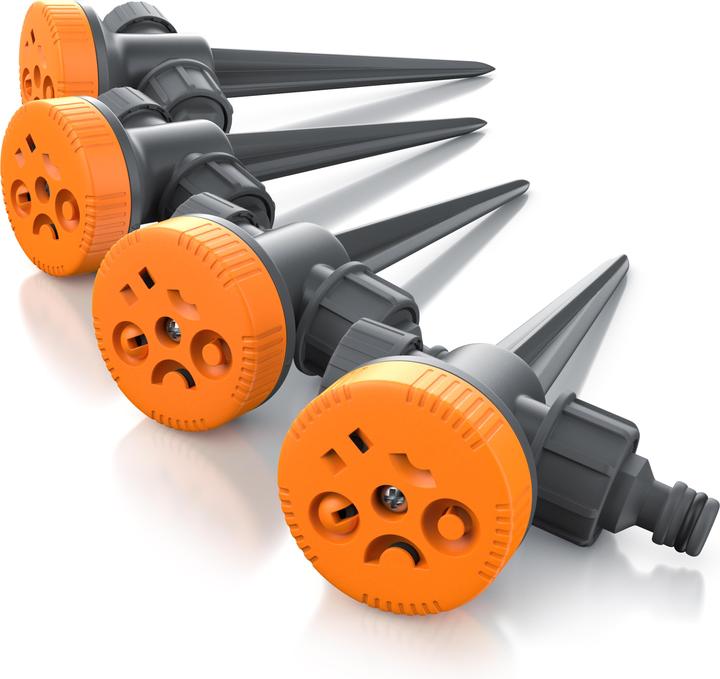 Produktbild Brandson 4x Rasensprenger 5 Fach, Versenkregner, Rasensprinkler, Flächenregner, Garten Sprinkler 4er Set (Versenkregner)
