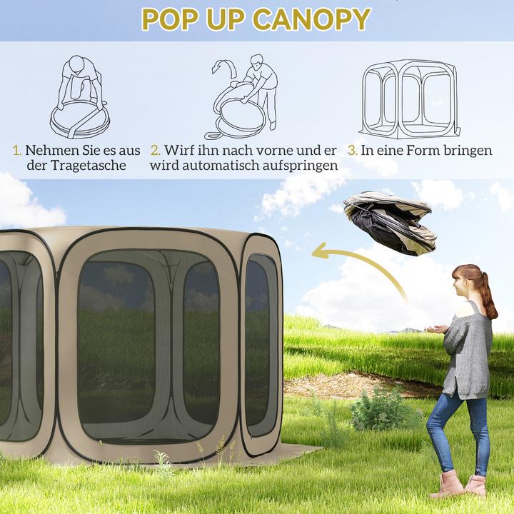 Image du produit Outsunny Campingzelt Oxfordstoff, Stahldraht Khaki (Tente instantanée)