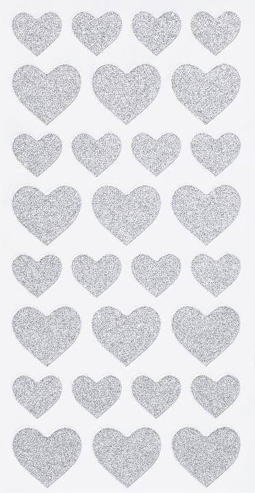 Immagine prodotto Hobby Fun Cuori adesivi glitter argento
