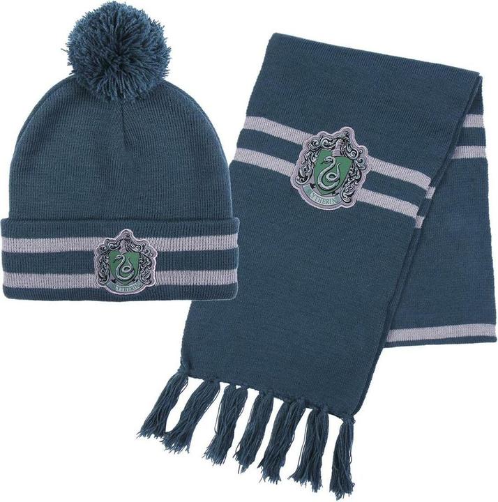 Cerda HARRY POTTER - Set Bonnet Pompon + Echarpe - Serpentard - Enfants