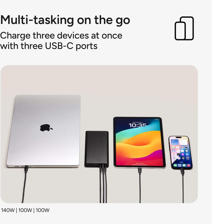 Actual product image mophie Powerstation Ultra, 25000 mAh, Black (25000 mAh, 140 W)