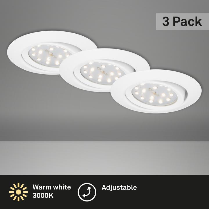 Actual product image Briloner LED recessed luminaire set of 3, white, 3xLED module/3W (300 lm)