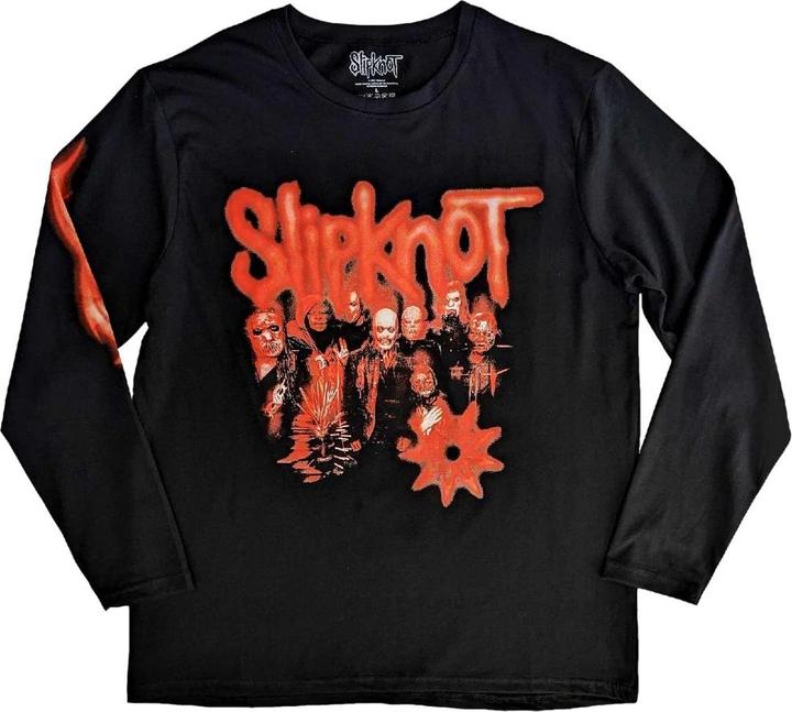 Actual product image Slipknot Unisex Adult The End So Far Tribal Logo & Nonagram Back Print Long-Sleeved T-Shirt (M)