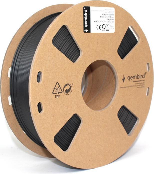 Immagine prodotto Gembird Filamento Flashforge PLA-plus, nero 1,75 mm, 1 kg (PLA+, 1.75 mm, 1291 g, Nero)