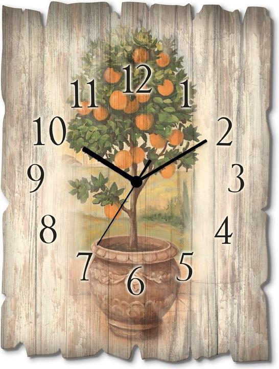 Actual product image Artland Radio-controlled clock orange tree with wood look U0PV (30 cm)