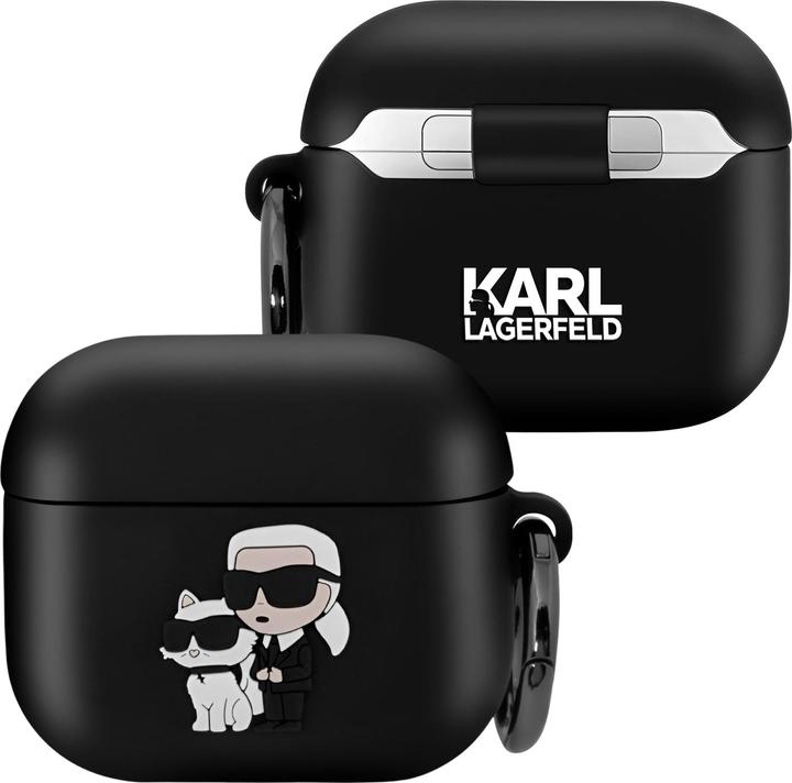Actual product image Karl Lagerfeld 3D Logo NFT Karl and Choupette Silicone Case for AirPods 3 Black (Headphone sleeve)