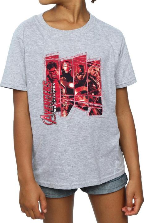 Actual product image Girls Avengers Team Collage Cotton T-Shirt (116)