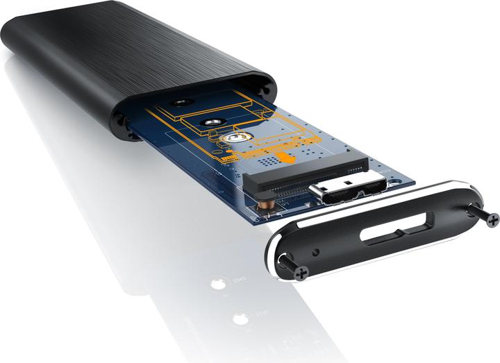 Actual product image CSL external USB 3.0 m.2 SSD hard drive enclosure (M.2 2230, M.2 2242, M.2 2260, M.2)