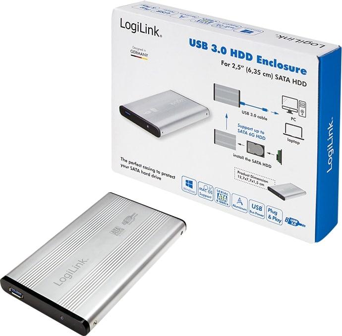 Actual product image LogiLink UA0106A - Enclosure for HDD 2.5 SATA USB 3.0 Silver (2.5")