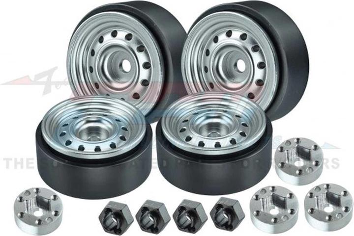 Produktbild GPM BEADLOCK-FELGEN-SET ALU 1.0 12LOCH (1 SET/4 STÜCK) SILBER TRX-4M, SCX24