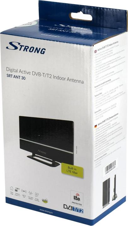 Actual product image Strong SRT ANT 30 - Black - DVB-T,DVB-T2 - IEC M - 5 V/40 mA - 75 Ohm - 16 dB (Indoor antenna, 16 dB, DVB-T / -T2)