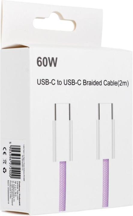 Image du produit OEM Cable Cable Type C to Type C PD QC3.0 3A 60W C263 2 m purple (2 m)