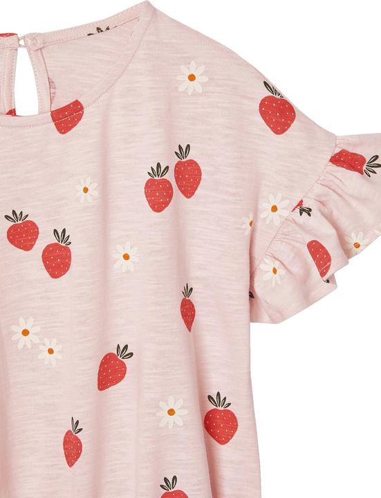 Vertbaudet Mädchen Volantkleid mit Erdbeeren