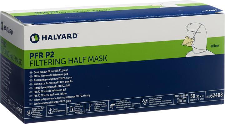 Produktbild Halyard PFR P2 TBC Maske gelb (P2, 50 x)