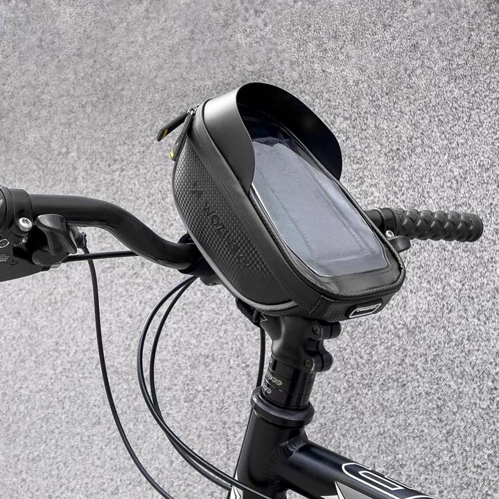 Produktbild Wozinsky Fahrradlenkertasche mit Handytasche 1l schwarz (WBB16BK) (1 l, Lenkertasche)