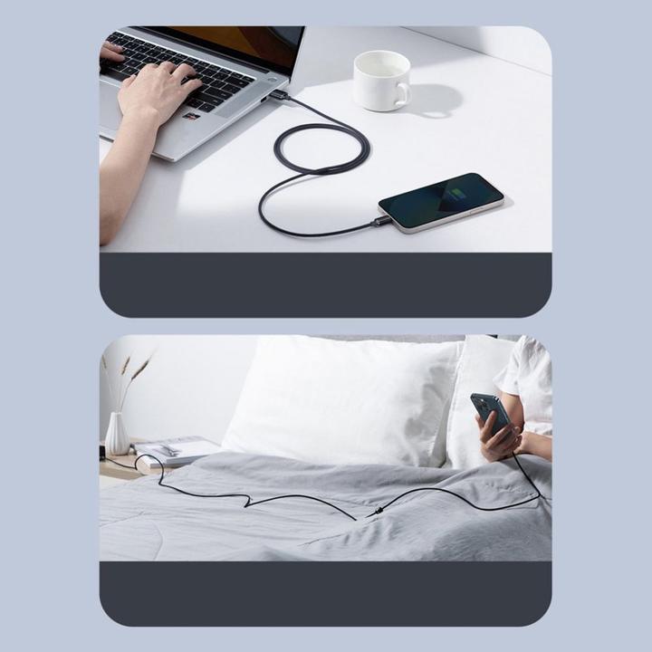 Actual product image Baseus Crystal Shine Series Fast Charging Data Cable USB to iP 2.4A 1.2m Blue (1.20 m)