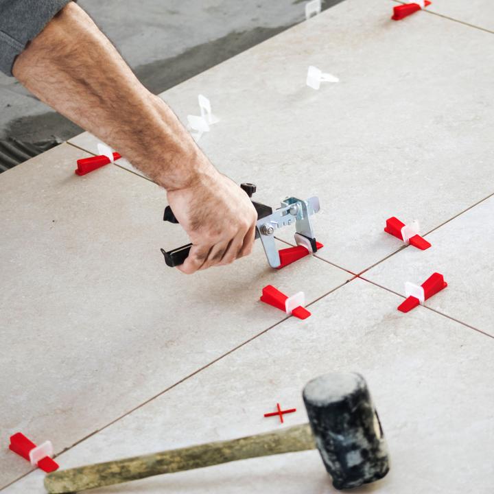 Produktbild XPOtool 300 Zuglaschen Fliesen Nivelliersystem 2,0mm Fugen Fliesen Verlegehilfe