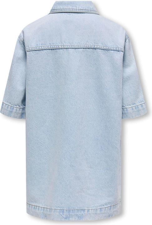 Actual product image Only Locker geschnitten Hemdkragen Kastige Ärmel Kurzes Kleid Jeanskleid (164)