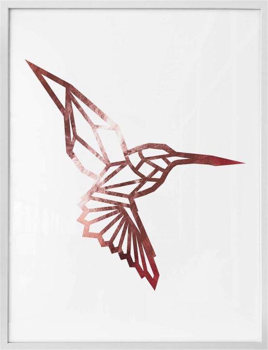 Actual product image Trenddeko Origami hummingbird - rose gold look (80 x 100 cm)