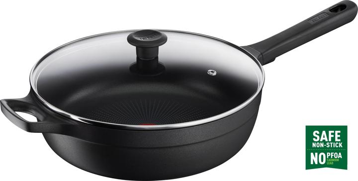 Tefal Trattoria Pro Schmorpfanne mit Glasdeckel (28 cm, Bräter + Schmortopf, Aluminiumguss)
