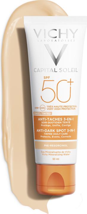 Immagine prodotto Vichy Ideal Soleil Anti-Pigment Stain Cream 3in1 (Crema solare viso, SPF 50+, 50 ml, 77 g)