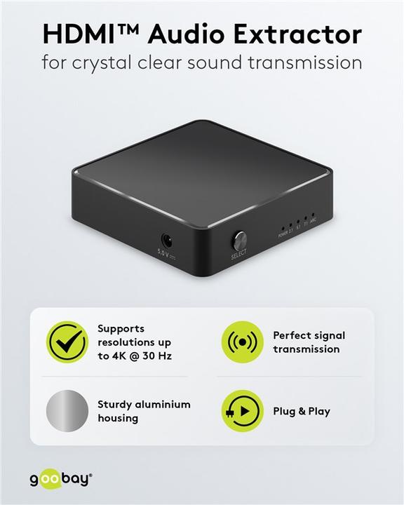 Immagine prodotto Goobay Estrattore audio HDMI 4K @ 30 Hz
