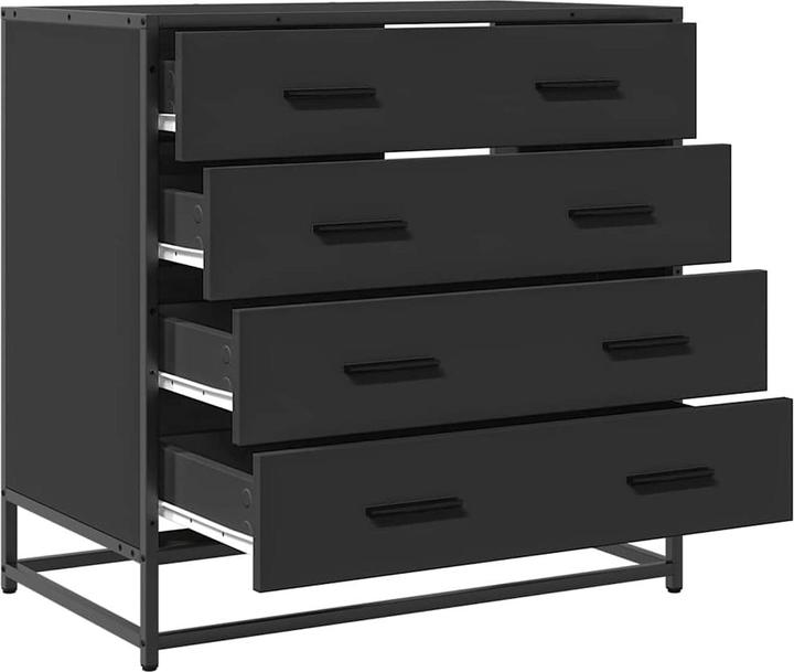 Immagine prodotto VidaXL Cassettiera nera 70x41x70 cm Cassettiera in legno (70 x 41 x 70 cm)