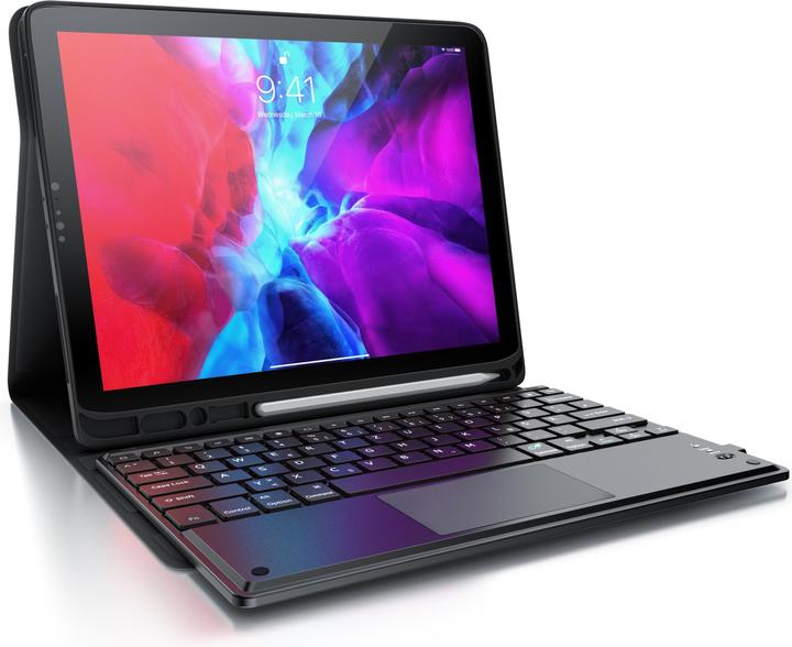 Produktbild Aplic Bluetooth Tablet Tastatur für iPad Pro 12,9 Zoll Gen 3 + 4, 280 mAh Akku, Keyboard mit Case (DE)