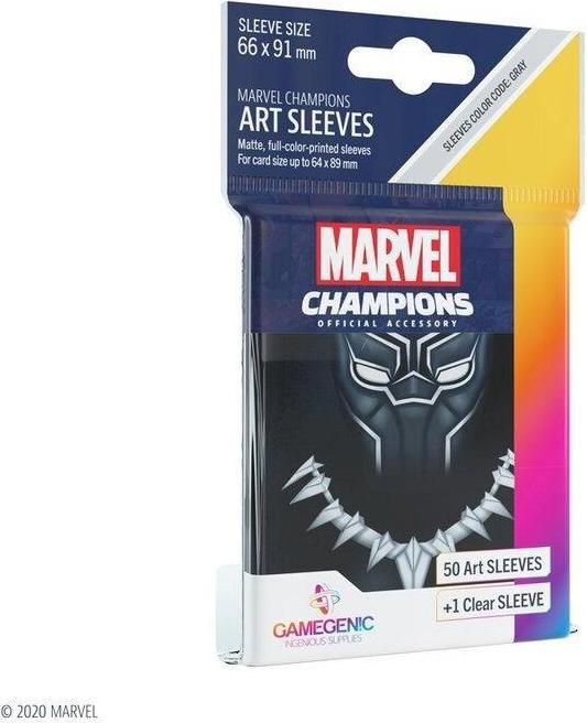 Produktbild Gamegenic GGS10094ML - Marvel Champions Art Hüllen - schwarz Panther (50+1 Hüllen)