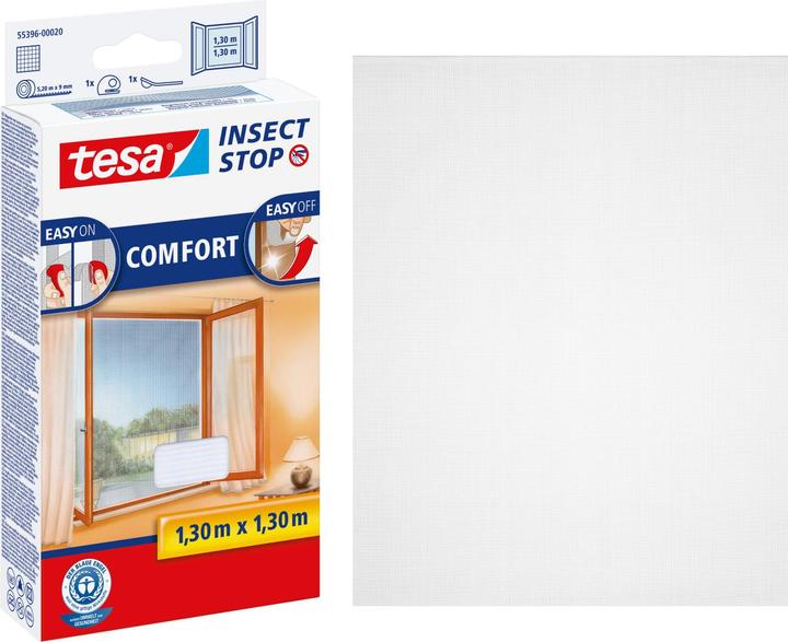 Image du produit tesa Moustiquaire COMFORT pour fenêtres, avec bande Velcro, autocollante, sans perçage (130 x 130 cm)