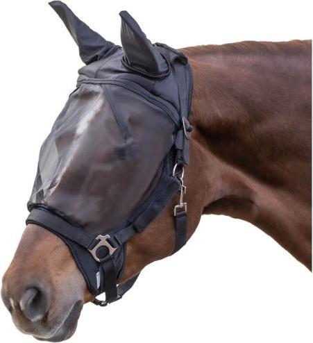 Produktbild Waldhausen Premium Fliegenmaske mit Ohrenschutz für Pferde Schwarz Pony