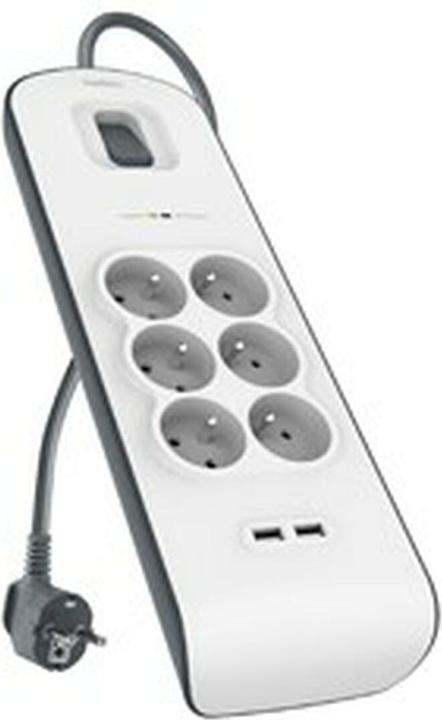 Produktbild Belkin BSV604ca2m Weiss 6 AC-Ausgänge 2 m (6 x, CEE 7/5, 2 m)