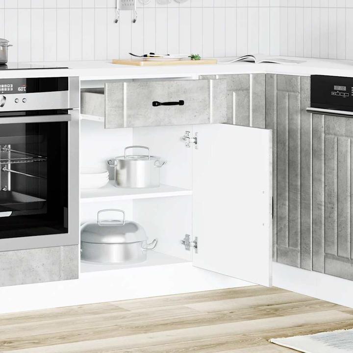 Produktbild VidaXL Küchen-Unterschrank Lucca Betongrau Holzwerkstoff Spülenunterschrank (50 x 46 x 81.5 cm)
